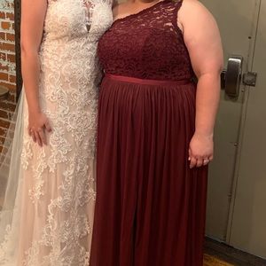 Wine Bridesmaid Dress